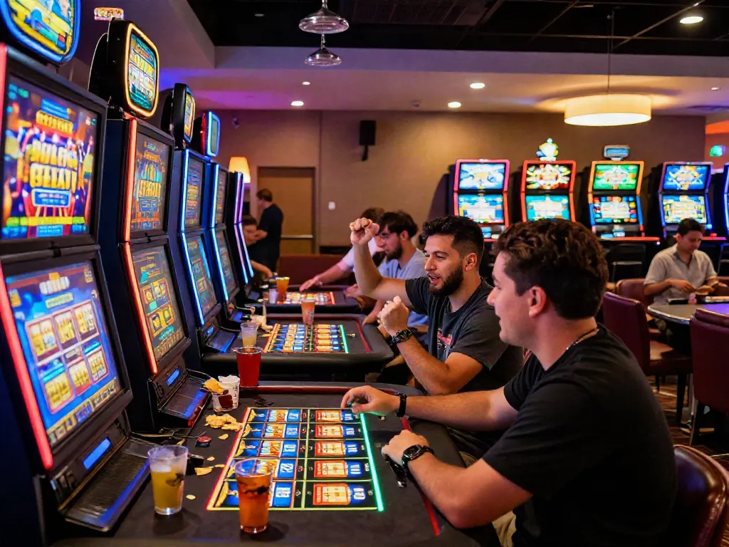 Exciting online gaming atmosphere featuring players at casinos not on GamStop.