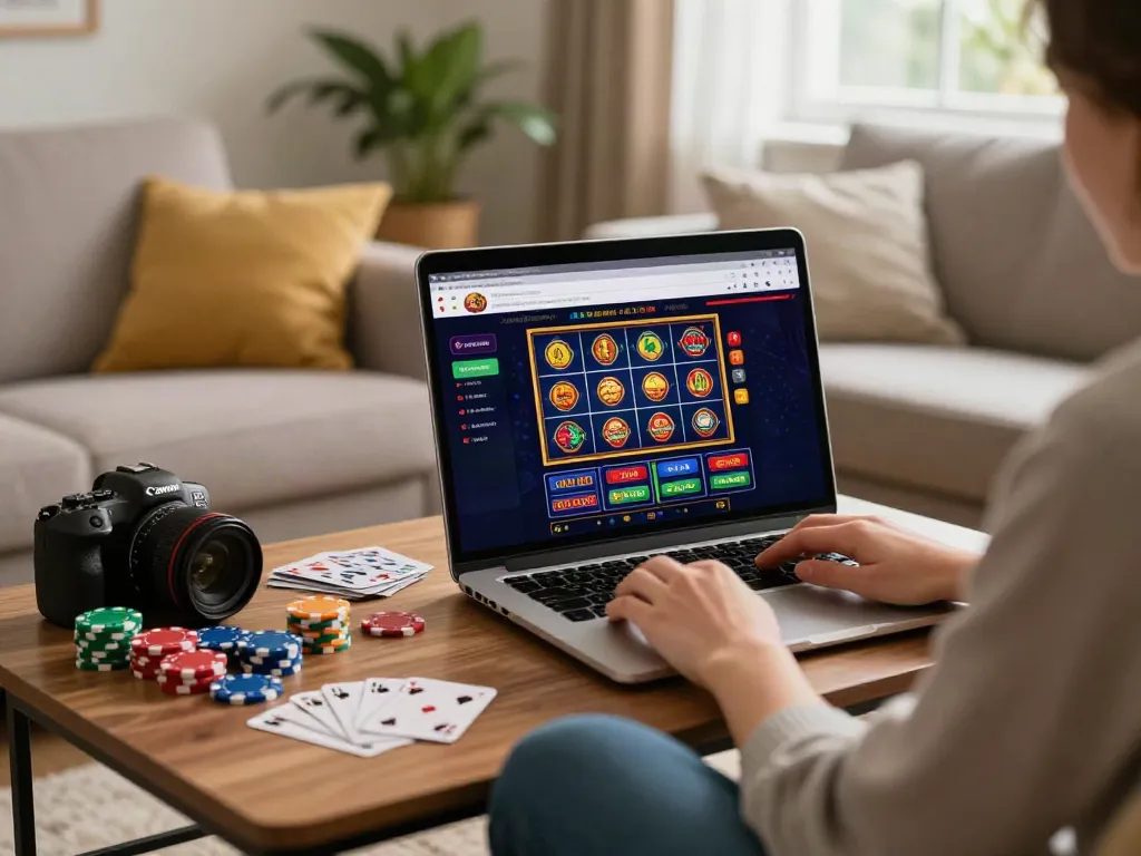 Enjoying a cozy gaming session at home with online casinos not on gamstop.