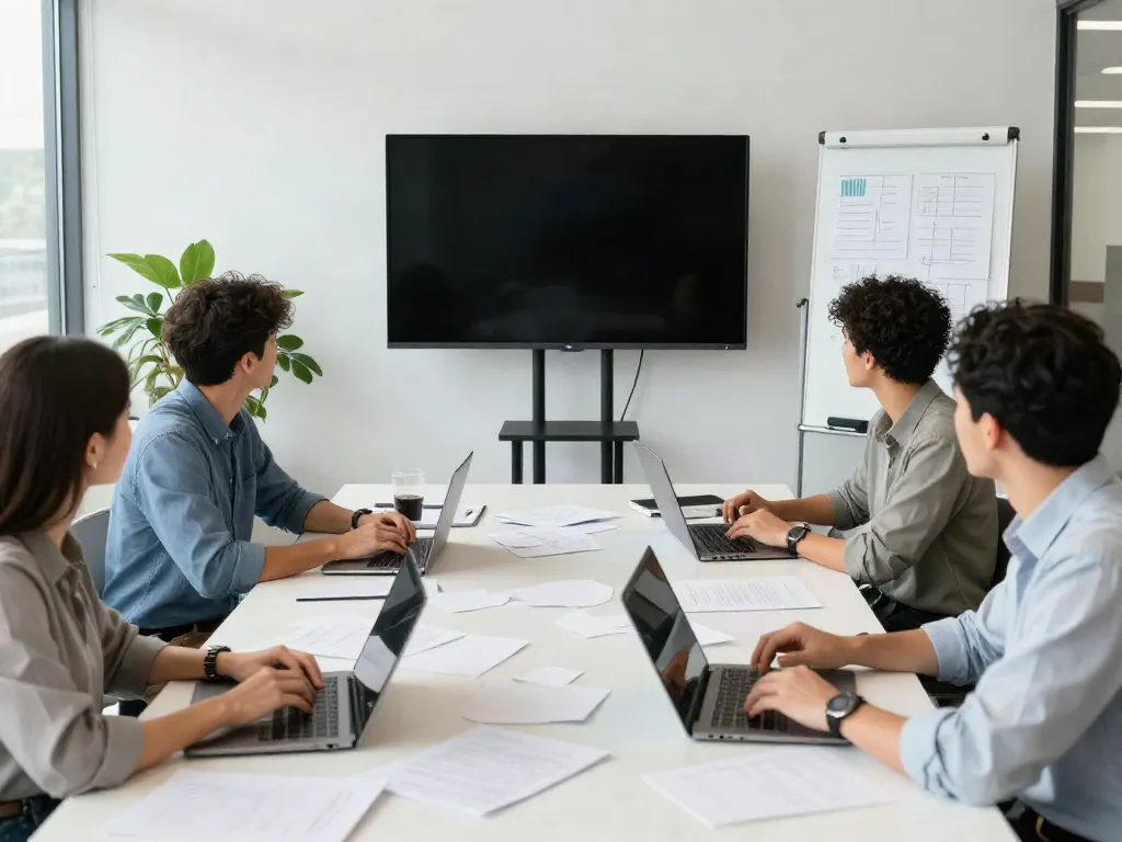 Team collaborating effectively; pop over to this website for innovative strategies.