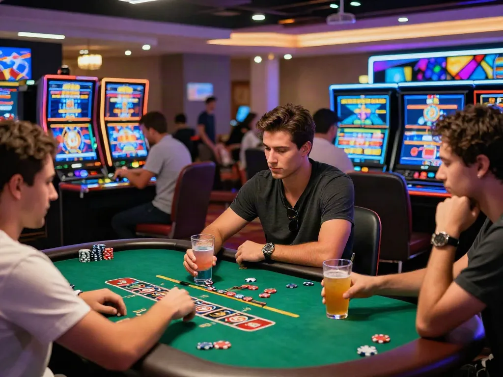 Players enjoying vibrant online casino games not on gamstop in an engaging atmosphere.