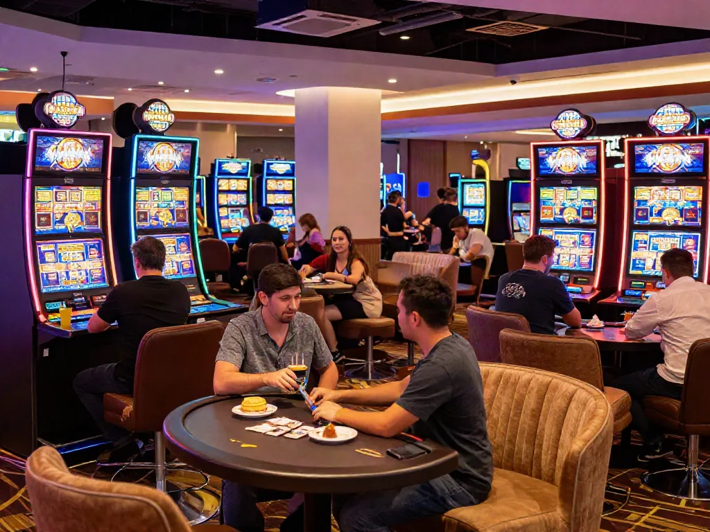 Interactive gaming experiences at casinos not on GamStop with vibrant atmosphere.