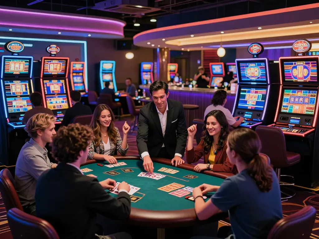 Exciting casino atmosphere with players enjoying games not on gamstop.