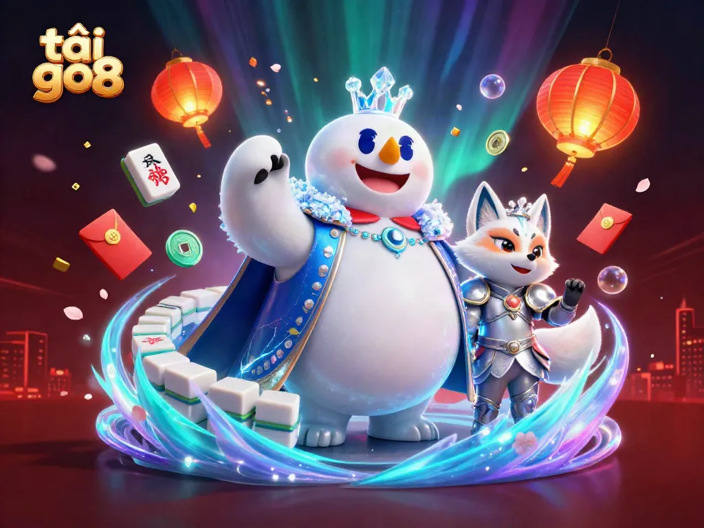 Experience thrills with tải go 88 amidst colorful floating casino elements and magical characters in this 3D illustration.