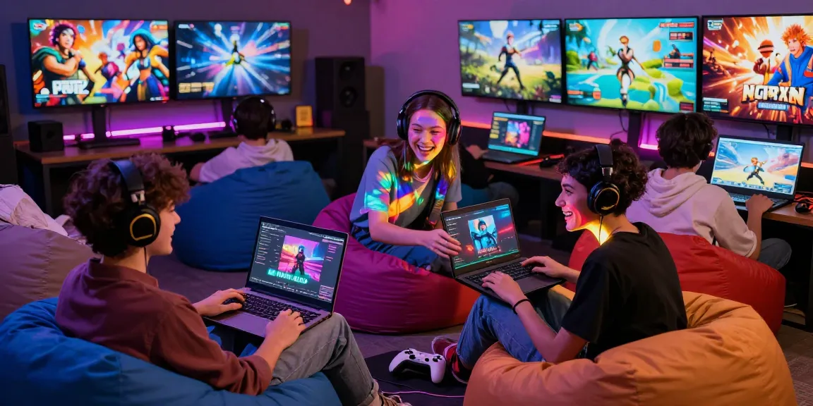 Play engaging html porn game in a vibrant gaming lounge.