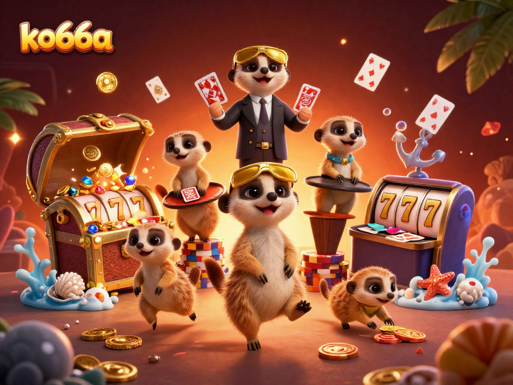 Meet the meerkat crew at ko66a's dynamic casino, unlocking treasures and jackpots!
